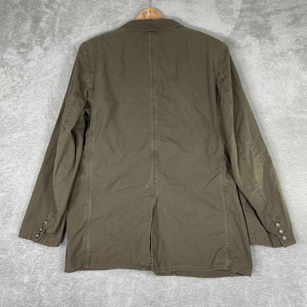 LL Bean Field‎ Jacket Mens 40 Brown Cotton Canvas Blazer Elbow Patch Workwear